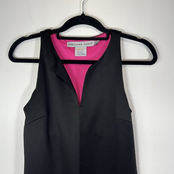 Gretchen Scott Designs XS Black Sleeveless V Neck Jersey‎ Knit Mini Dress - Picture 2 of 8